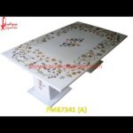 Inlay White Marble Table Top And Base