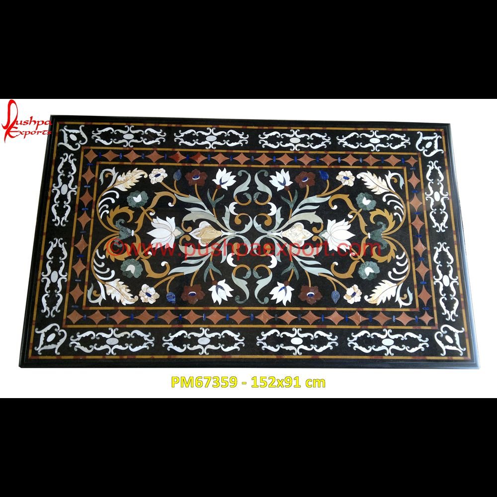 Flower Motif Inlay Black Marble Medallion PM67359 - 152x91 cm pietra dura dining table,pietra dura cabinet,pietra dura box,pietra dura art,mughal pietra dura,stone inlay globe,stone for inlay,pietre dure,pietra dura table,pietra dura,marble m.jpg Flower Motif Inlay Black Marble Medallion PM67359 - 152x91 cm pietra dura dining table,pietra dura cabinet,pietra dura box,pietra dura art,mughal pietra dura,stone inlay globe,stone for inlay,pietre dure,pietra dura table,pietra dura,marble m.jpg