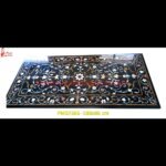 Inlay Pietra Dura Black Marble Table Top