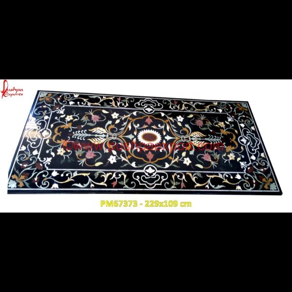 Motif Pietra Dura Black Stone Medallion PM67373 - 229x109 cm brass inlay marble tile,white marble inlay table tops,travertine mosaic medallion,taj mahal inlay stones,stone wood inlay,stone inlay work,stone inlay table tops,stone inlay furnit.jpg