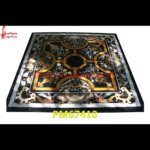 Inlay Work On Black Marble Table Top