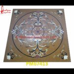 Inlay Work On Square Marble Floor Tile