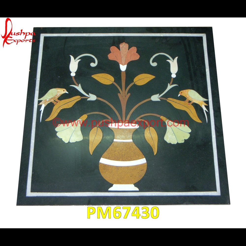 Bird And Flower Pot Design Inlay Square Marble Table Top PM67430 marble inlay medallion,marble inlay handicrafts,marble inlay furniture,marble inlay flooring italy,marble inlay floor,marble inlay elephant,marble inlay dining table,marble inlay d.jpg