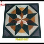 Shape Inlay Work On Green Marble Floor Tile