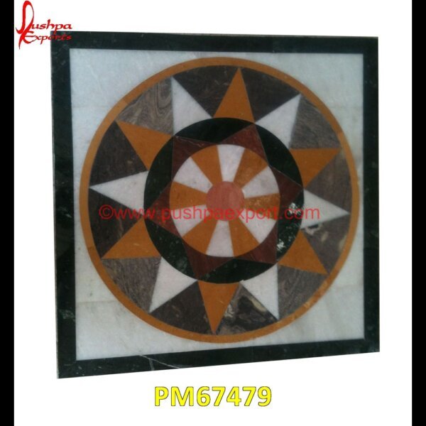 Marble Floor Tile With Geometrical Inlay Work PM67479 pietra dura cabinet,pietra dura box,pietra dura art,mughal pietra dura,stone inlay globe,stone for inlay,pietre dure,pietra dura table,pietra dura,marble medallions,marble inlay ta.jpg