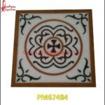 Motif Inlay Work On White Marble Tile