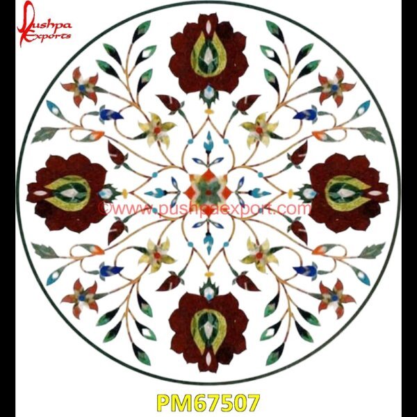 Flower Motif White Marble Inlay Table Top PM67507 pietra dura mosaic,pietra dura marble table tops,pietra dura inlays,pietra dura india,pietra dura in india,pietra dura furniture,pietra dura for sale,pietra dura dining table,pietr.jpg