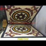 Flower Mosaic Black Marble Table Top