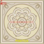 Flower Design Inlay On White Marble Floor Tile