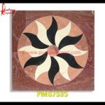 Flower Motif Inlaid Red Granite Marble Top