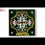 Flower Pattern Inlay Black Marble Floor Tile