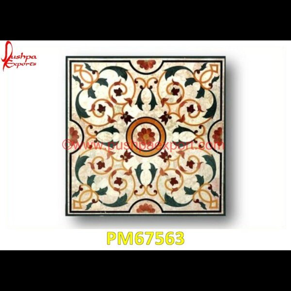 Flower Inlaid Pattern Marble Tile PM67563 taj mahal inlay stones,stone wood inlay,stone inlay work,stone inlay table tops,stone inlay furniture,stone inlay flooring,stone inlay coffee table,stone inlay art,stone floor inla.jpg