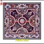 Inlay Artwork Black Marble Square Floor