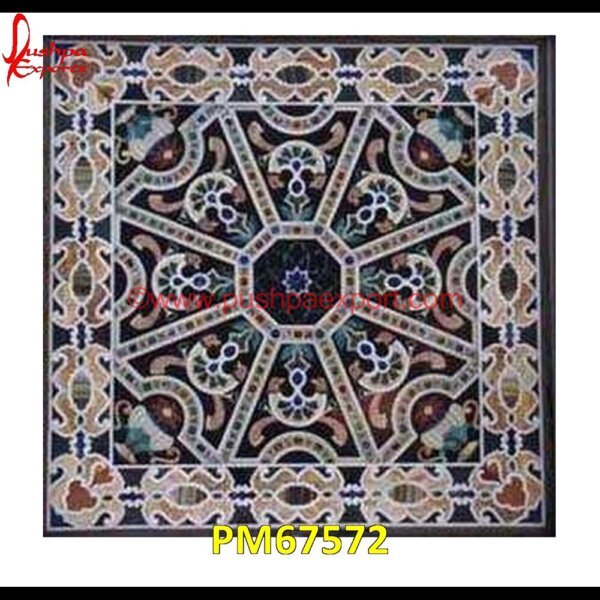 Art Inlay Black Marble Square Floor Tile PM67572 pietra dura technique,pietra dura taj mahal,pietra dura table top,pietra dura mosaic,pietra dura marble table tops,pietra dura inlays,pietra dura india,pietra dura in india,pietra.jpg