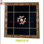 Flower Inlay Black Marble Tile