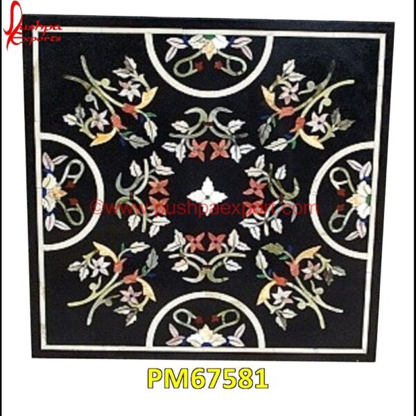 White Flower Pietra Dura Black Marble Tile PM67581 pietra dura for sale,pietra dura dining table,pietra dura cabinet,pietra dura box,pietra dura art,mughal pietra dura,stone inlay globe,stone for inlay,pietre dure,pietra dura table.jpg