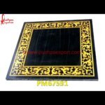 Inlay Pietra Dura Black Marble Tile