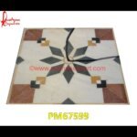 White Marble Floor Tile With Inlay Work