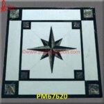 Star Pattern Inlay White Marble Floor Tile