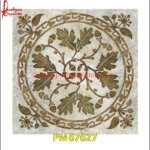 Traditional Art Inlay White Marble Floor Tile