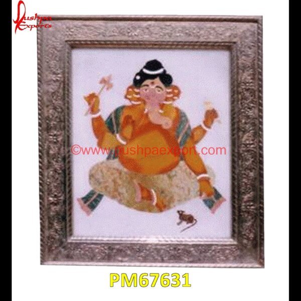 Ganesha Inlay Table Top PM67631 marble inlay work agra,marble inlay work,marble inlay tray,marble inlay tiles,marble inlay table tops,marble inlay panel,marble inlay medallion,marble inlay handicrafts,marble inla.jpg