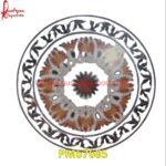 Flower Inlay Round White Marble Table Top