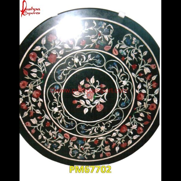 Black Marble Round Floral Inlaid Table Top PM67702 marble inlay desk,marble inlay design,marble inlay crafts,marble inlay coffee table,marble inlay coasters,marble inlay chess board,marble inlay box,marble inlay border,marble inlay.jpg