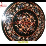 Black Marble Pietra Dura Round Table Top