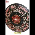 Black Marble Stone Round Medallion