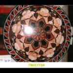 Hand Inlay Round Marble Stone Table Top