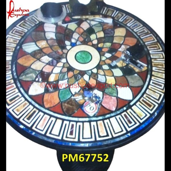 Marble Stone Overlay Round Coffee Table Top PM67752 pietra dura table,pietra dura,marble medallions,marble inlay tables,marble inlay,marble floor medallions,brass inlay marble tile,white marble inlay table tops,travertine mosaic med.jpg