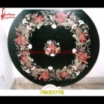 Flower Motif Design Inlay Round Medallion