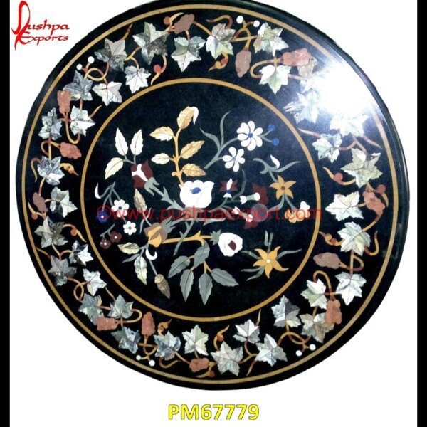 Floral Inlay Round Marble Medallion PM67779 pietra dura for sale,pietra dura dining table,pietra dura cabinet,pietra dura box,pietra dura art,mughal pietra dura,mosaic marble medallions,metal inlay in stone,medallion marble.jpg