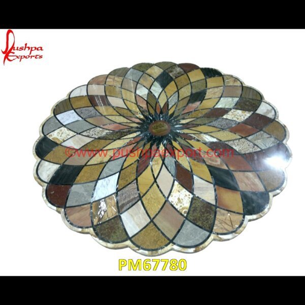 Marble Overlay Flower Shaped Table Top PM67780 pietra dura dining table,pietra dura cabinet,pietra dura box,pietra dura art,mughal pietra dura,mosaic marble medallions,metal inlay in stone,medallion marble floor decor,marble ti.jpg