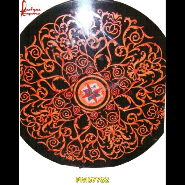 Flower Design Inlay Natural Black Marble Round Table Top PM67782 pietra dura box,pietra dura art,mughal pietra dura,mosaic marble medallions,metal inlay in stone,medallion marble floor decor,marble tile medallions,marble mosaic medallion,marble.jpg