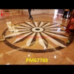 Geometric Pattern Inlay Round Italian Marble Table Top