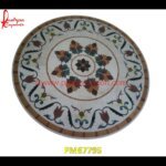 Floral Pietra Dura Round Italian Marble Table Top