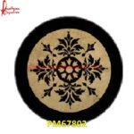 Round Shaped Inlay Black Marble Table Top