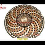 Geometric Pattern Inlay Round Marble Medallion