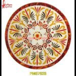 Pattern Inlay Italian Marble Round Shaped Medallion