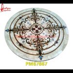 Motif Inlay Italian Stone Round Shaped Table Top