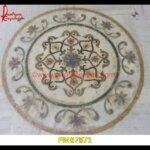 Flower Motif Inlay White Marble Coffee Table Top