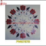 Flower Design Inlay White Marble Stone Table Top