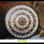 Motif Inlay Marble Stone Round Shape Table Top