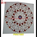 Mughal Art Inlay White Marble Table Top