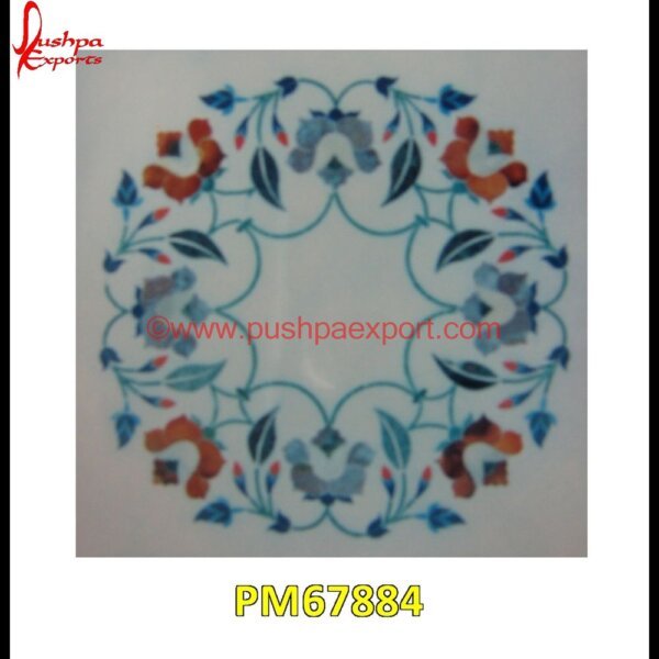 Flower Motif Inlay Natural White Marble Table Top PM67884 pietra dura cabinet,pietra dura box,pietra dura art,mughal pietra dura,mosaic marble medallions,metal inlay in stone,medallion marble floor decor,marble tile medallions,marble mosa.jpg