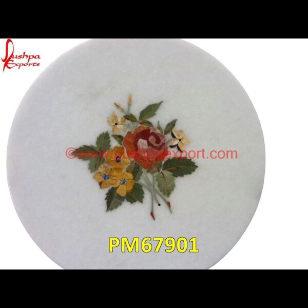 Flower Design Inlay Round White Marble Medallion PM67901 marble inlay panel,marble inlay medallion,marble inlay handicrafts,marble inlay furniture,marble inlay flooring italy,marble inlay floor,marble inlay elephant,marble inlay dining t.jpg