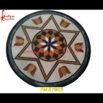 Star Shape Inlay Italian Marble Round Table Top