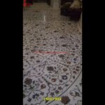 Inlay Round White Marble Floor