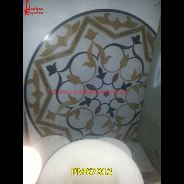 Pattern Inlay Round White Marble Table Top PM67913 marble inlay coasters,marble inlay chess board,marble inlay box,marble inlay border,marble inlay art,marble foyer medallion,marble floor inlay designs,stone inlay globe,stone for i.jpg